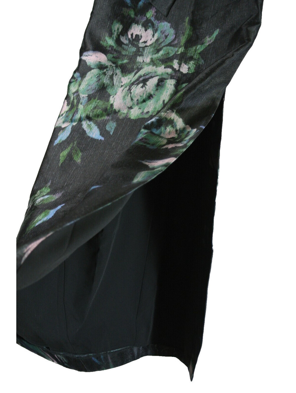 New Kay Unger Constance Floral Mikado Column Gown black multi Size 8   #LD430 - Picture 7 of 11